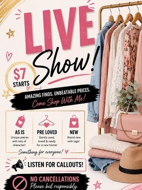 💕Live Show listing- listen for condition/callouts- No Cancellations💕